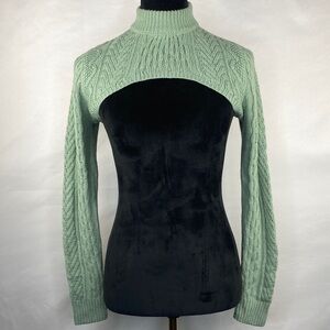 NWOT Almost Famous Green Cable Knit Bolero
